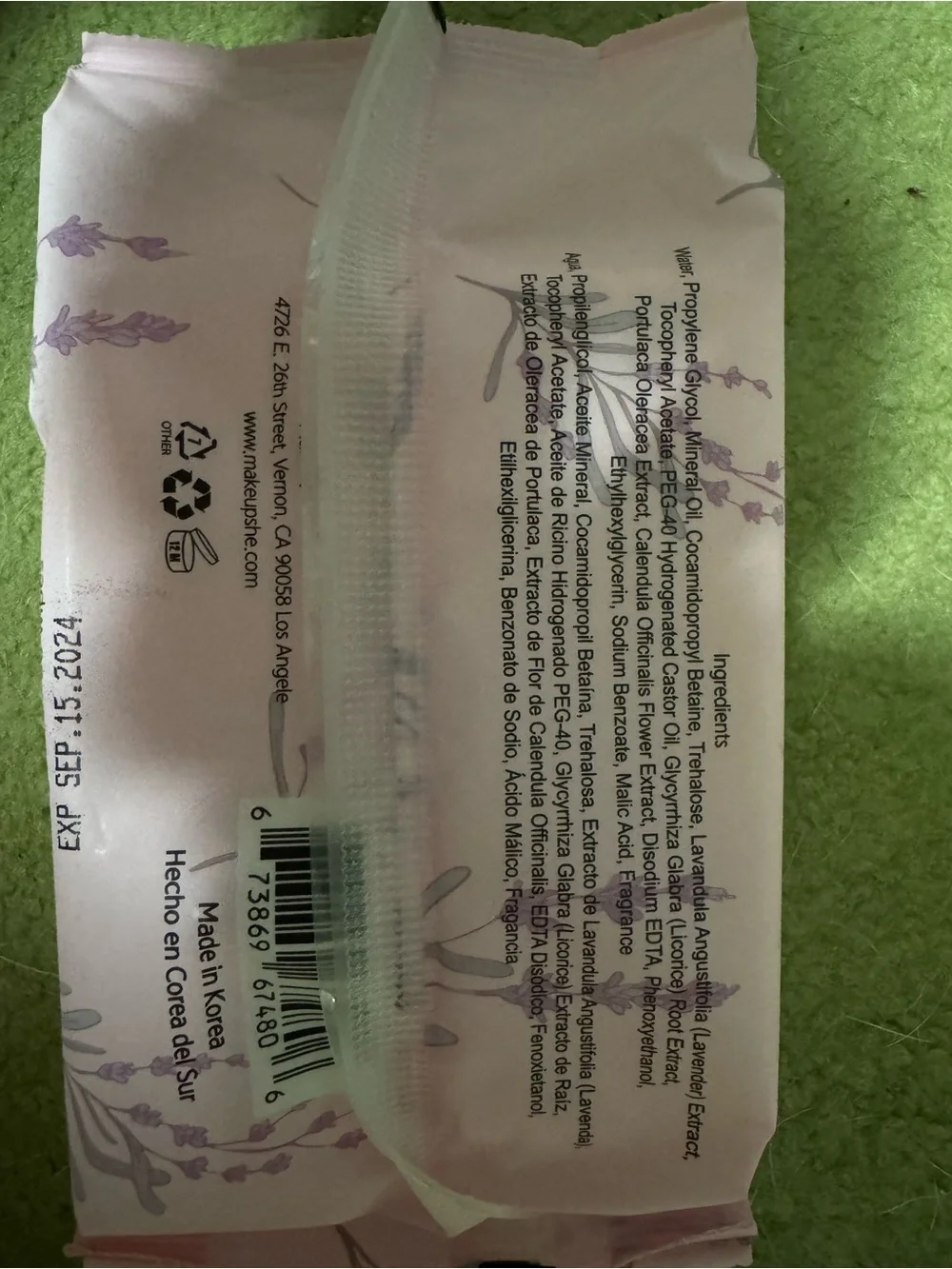 Lavender Cleansing Wipes - Pink (30 Wipes)